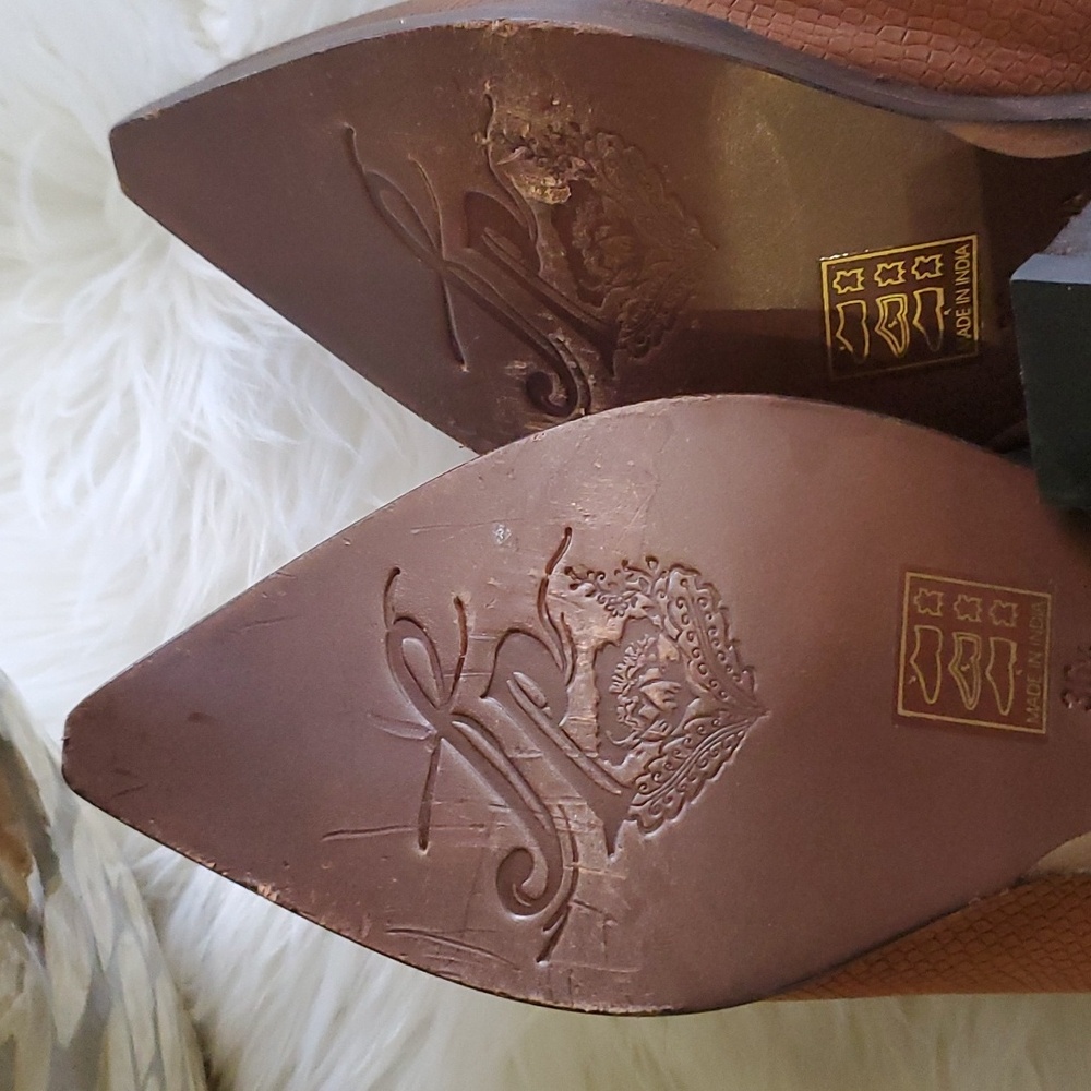 Free people Marfa  brown cowboy  western mule shoe size 6.5 - Picture 10 of 15